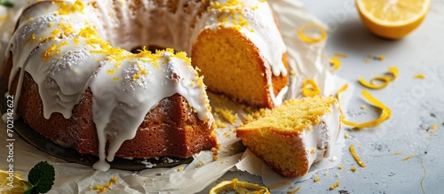 Classic lemon pound cake wi...
