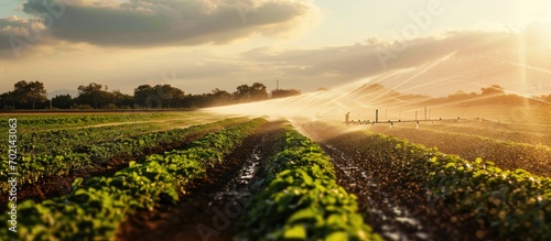 A wheel line sprinkler wate...