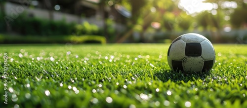 Football field artificial g...