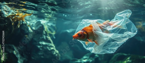 A fish with a plastic bag P...