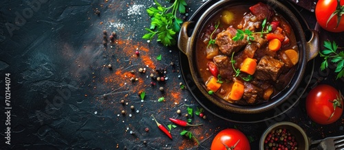 Goulash soup with beef swee...