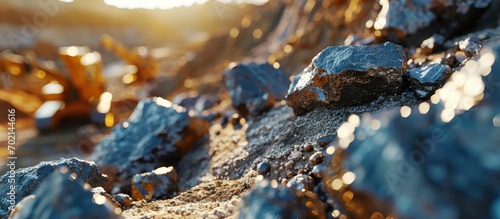 group of mine workers at a diamond mine in Botswana. with copy space image. Place for adding text or design photo