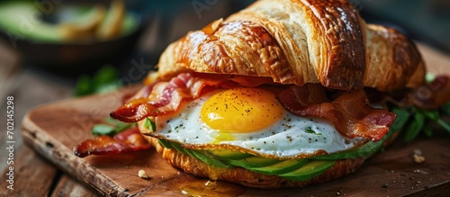 croissant sandwich breakfas...