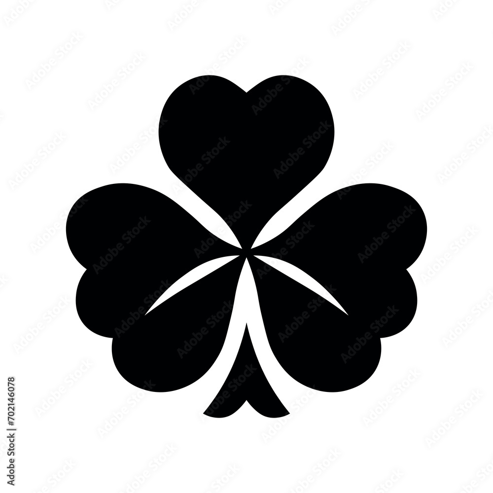 Clover black vector icon on white background Clover black vector icon on white background