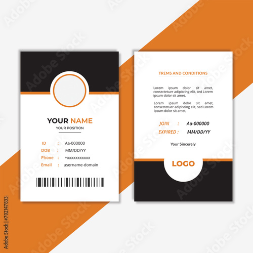 new id card design vector print ready photo