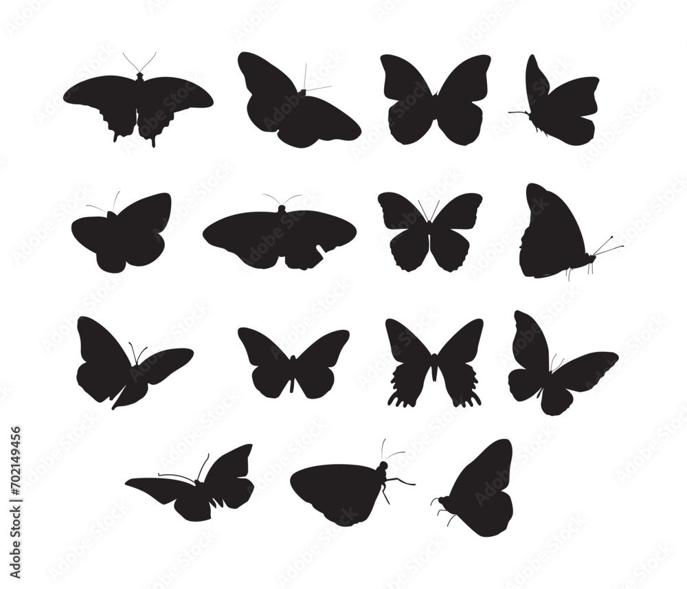 vector collection of butterfly silhouettes vector collection of butterfly silhouettes