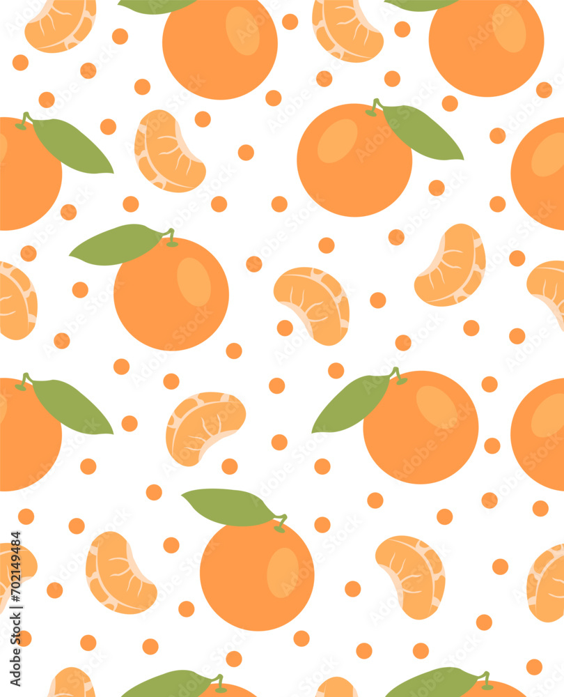 Pattern of tangerines on white background. Pattern of tangerines on white background.