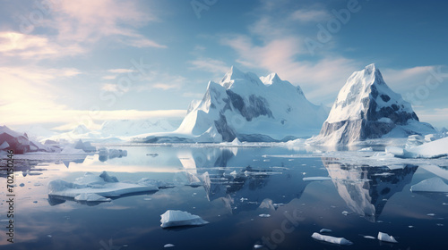 Amazing frozen landscape in Antartica