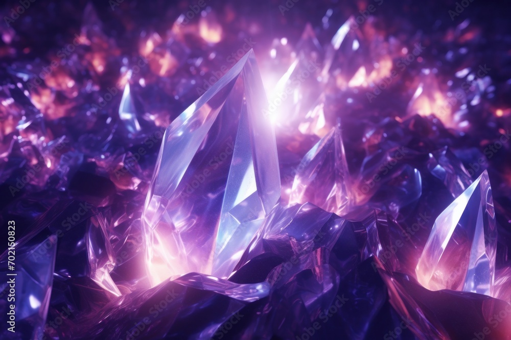 Abstract glowing spacial crystal background Abstract glowing spacial crystal background