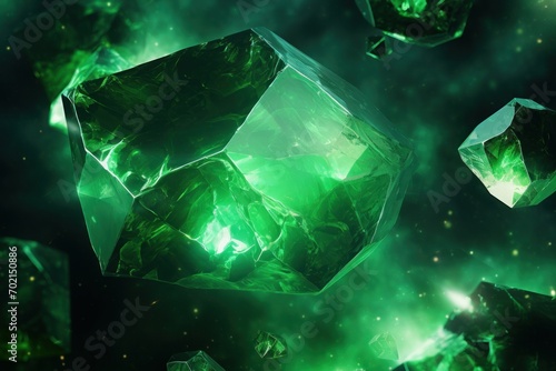 Wallpaper Mural Abstract glowing spacial emerald background Torontodigital.ca