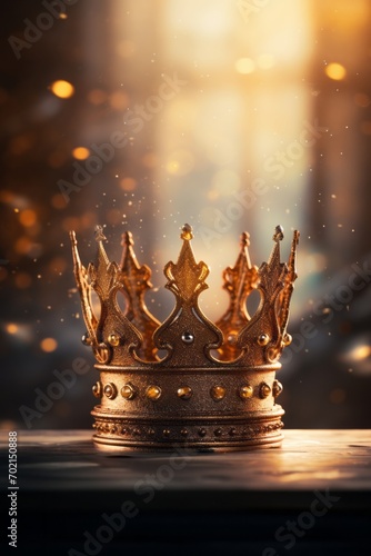 low key image of beautiful queen/king crown. vintage filtered. fantasy medieval period