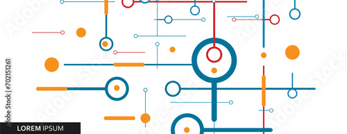 Global network technology concept. Network nodes plexus background. Circle nodes and line elements. Data blockchain vector