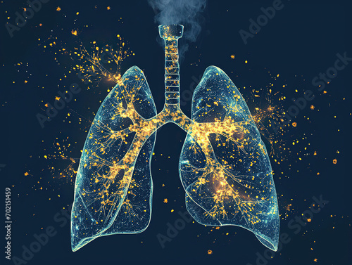 lung cancer illustration awareness, Generative AI photo