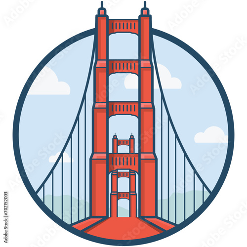 Golden Gate Bridge Vector Icon