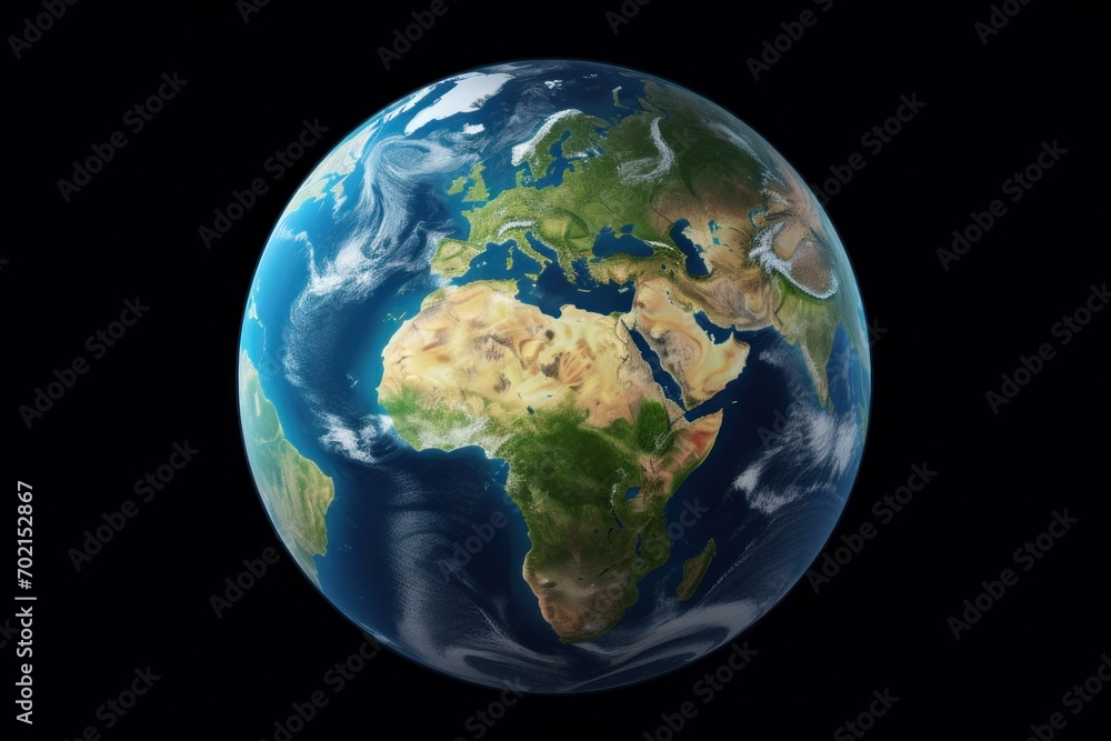 earth globe isolated on black background