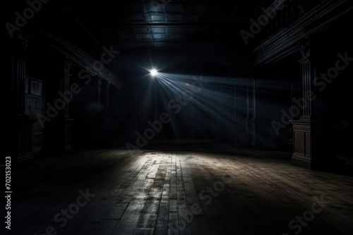 spot of light in a dark room or hall