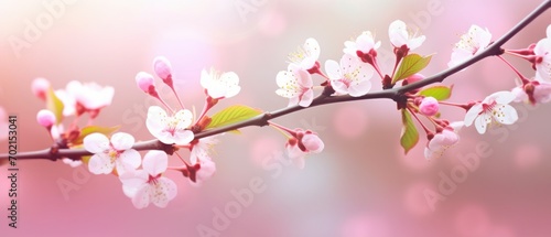 spring background with blurred background  Cherry blossoms background banner