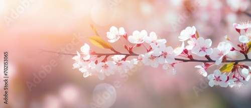 spring background with blurred background, Cherry blossoms background banner