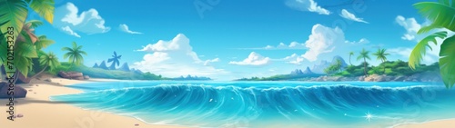 Tropical sea beach and sand seaside   summer background banner