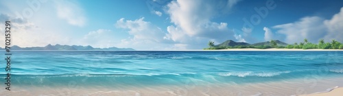 Tropical sea beach and sand seaside , summer background banner © jaafar