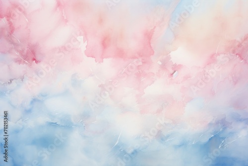 watercolor pastel pink with tranquil sky blue background