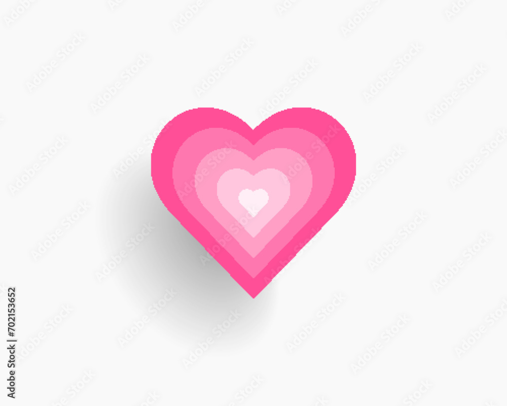 Romantic concentric heart. heart isolated icon.