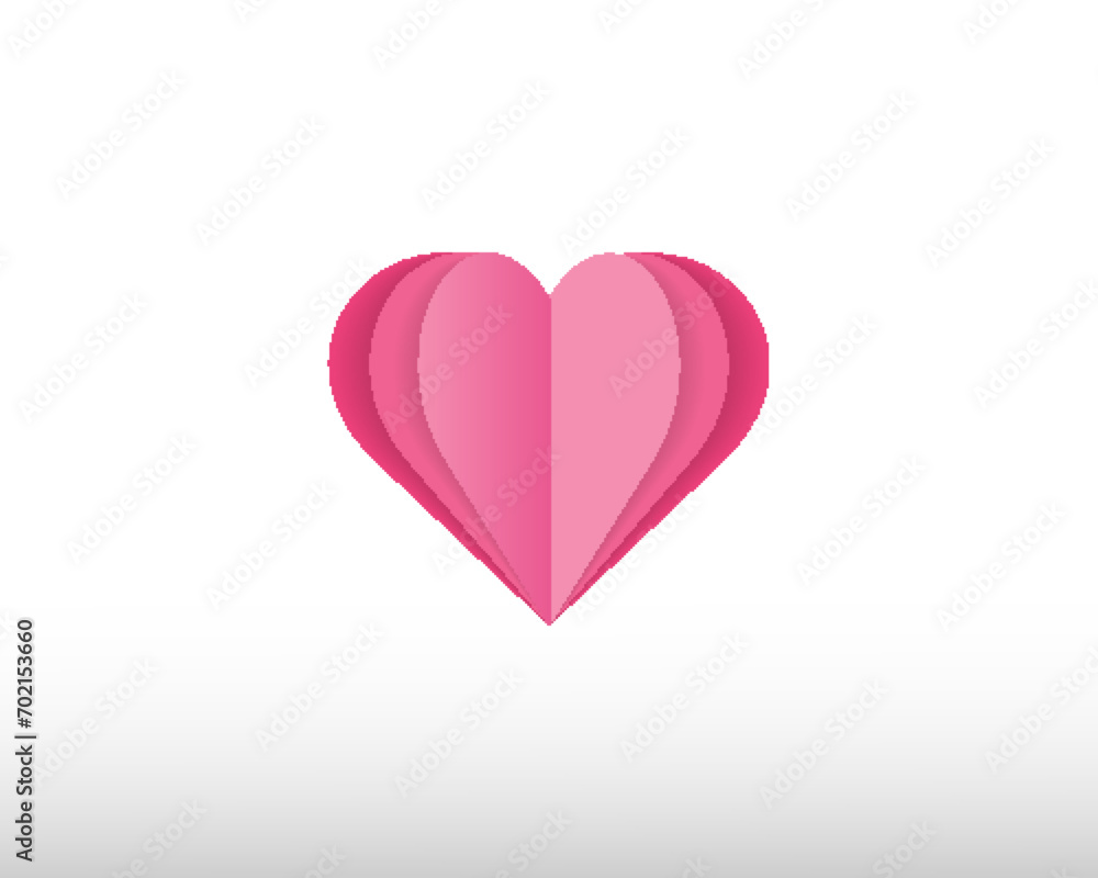 paper heart on white background. Love vector illustration