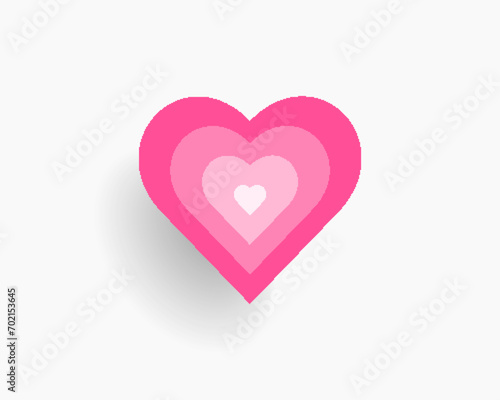 Tunnel of Concentric heart. Romantic concentric heart. hearts isolated icon