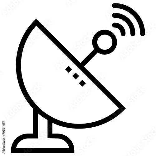 Satellite Dish Line Vector Icon