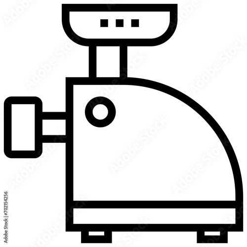 Mincer Machine Line Vector Icon