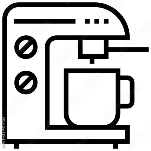 Coffee Machine Line Vector Icon