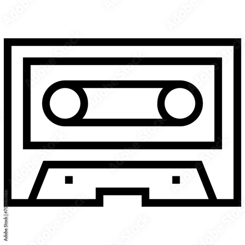 Cassette Line Vector Icon