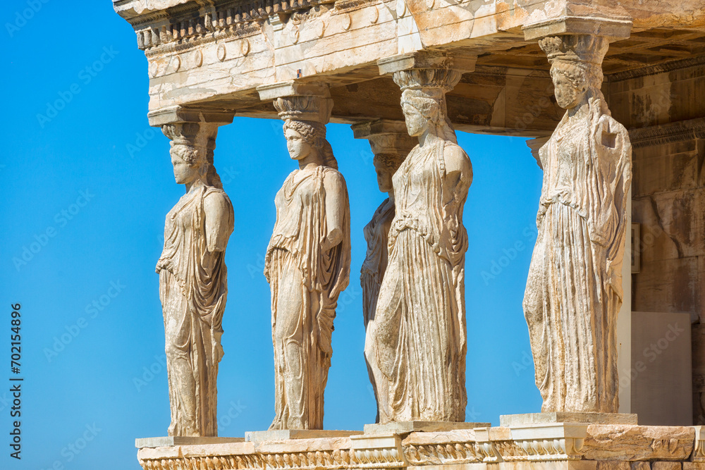 Obraz na płótnie View on ancient temple Erechteion in Acropolis close up, Athens, Greece w salonie