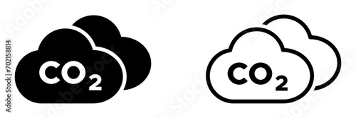 Cloud with text (CO2) vector icon illustrations photo