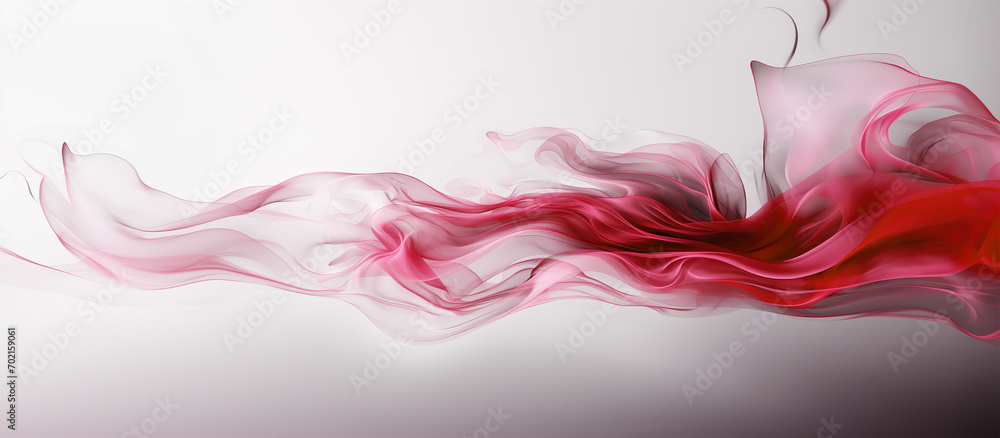 Red silk fabric blowing in the wind, banner