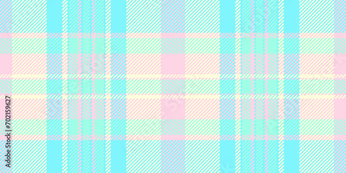 Exotic tartan texture vector, creative check fabric plaid. Many seamless pattern background textile in light yellow and cyan colors.