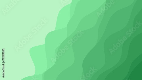 Abstract green wavy line pattern on dark green background with copy space. Modern tech futuristic neon color banner concept. Vector illustration. Colorful geometric background. Eco.