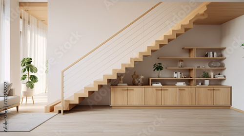 Contemporary wooden stairs