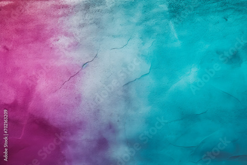 Purple blue green abstract background. Gradient. Toned colorful concrete wall texture. Magenta teal background with space for design.