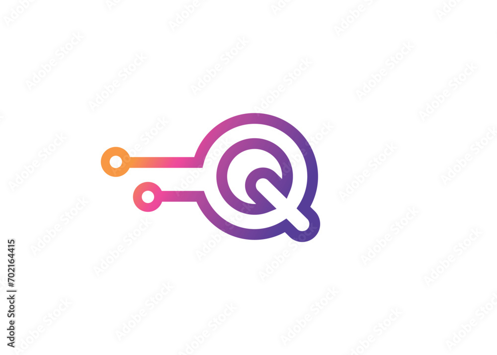 Letter Q Technology vector monogram logo design template. Letter Q molecule, Science and Bio technology Vector logo Letter Q Technology vector monogram logo design template. Letter Q molecule, Science and Bio technology Vector logo