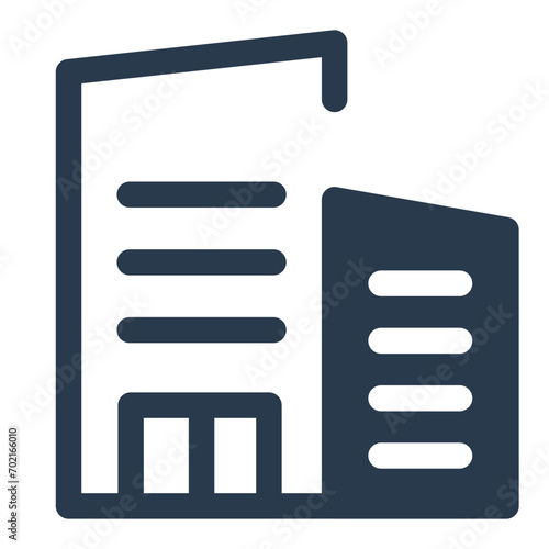 Corporate Office Building Icon for Business Headquarters