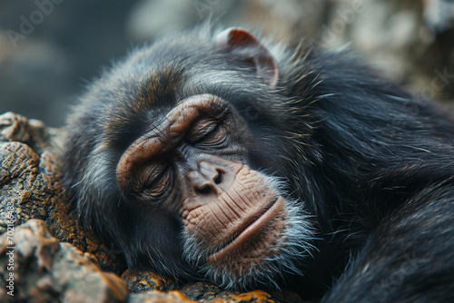 monkey is sleeping