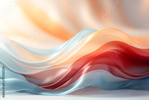 Generative Ai. Abstract water color background with lines and waves. Modern pale orange, green and light red wavy lines for background 