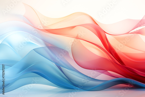 Generative Ai. Abstract water color background with lines and waves. Modern pale blue, green and light red wavy lines for background 