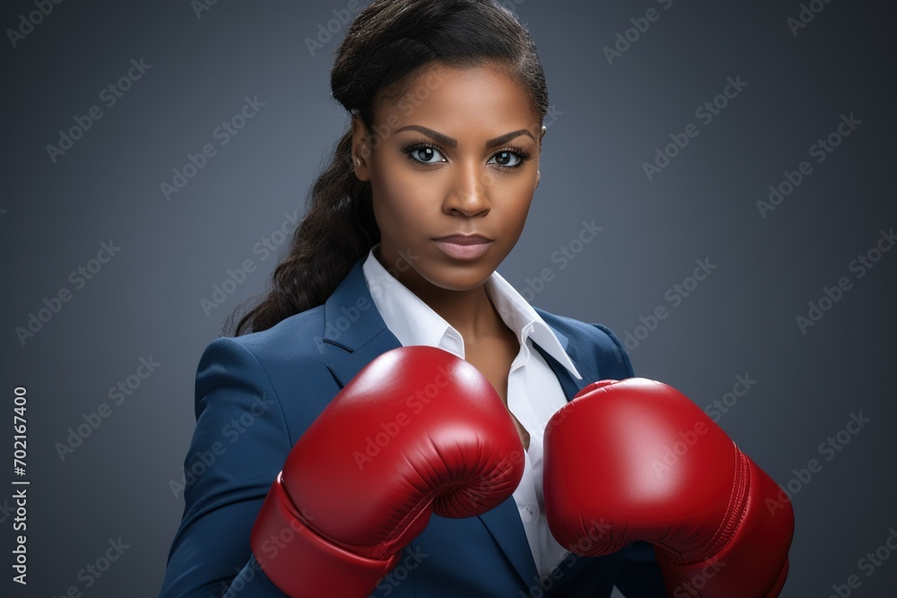 woman with boxing gloves