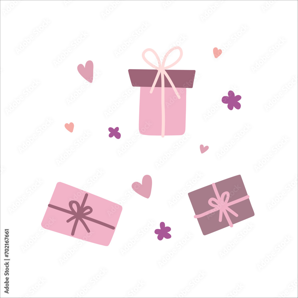 Set of different colorful gift boxes Set of different colorful gift boxes
