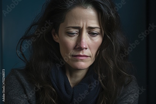 woman in her 40s disappointed sad tired