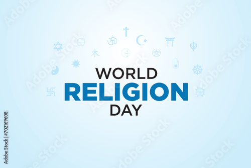 vector graphic of World religion Day is good for World religion Day celebration. flat design. flyer design.flat illustration.