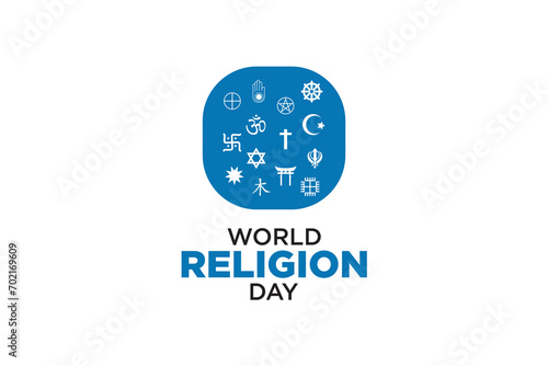vector graphic of World religion Day is good for World religion Day celebration. icon design. flyer design.flat illustration.