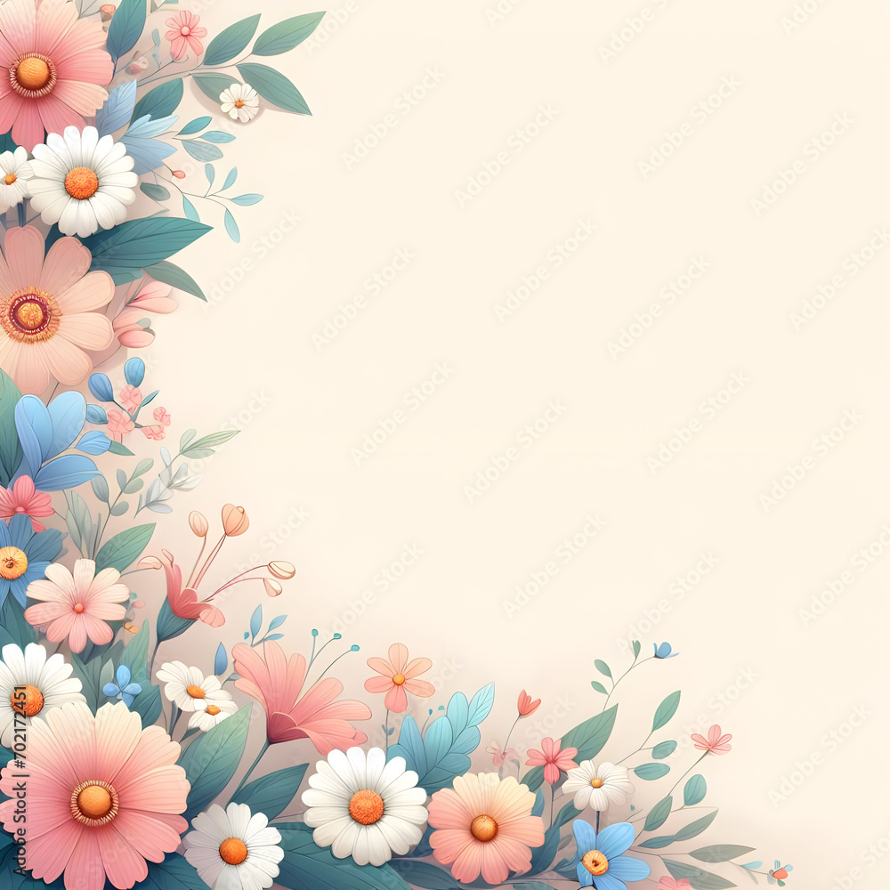 This is an image with pretty flowers and butterflies.